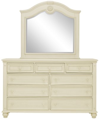 Claire White Arched Dresser & Mirror