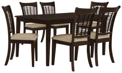 Dark Tone Rectangular Table & 4 Chairs