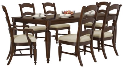 Dark Tone Rectangular Table & 4 Chairs