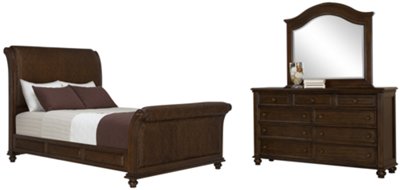 Claire Dark Tone Arched Dresser & Mirror