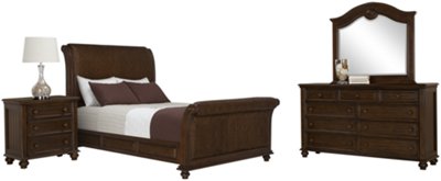 Claire Dark Tone Arched Dresser & Mirror