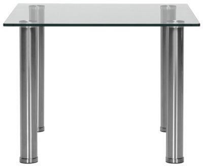 Napoli Glass Silver Square End Table
