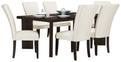 Dark Tone Rectangular Table & 4 Bonded Chairs