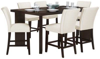 Dark Tone High Table & 4 Bonded Barstools
