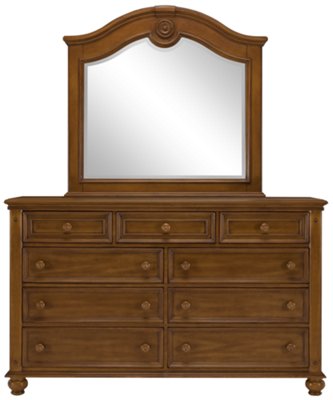 Claire Mid Tone Arched Dresser & Mirror