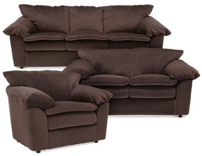 Luci Dk Brown Microfiber Living Room