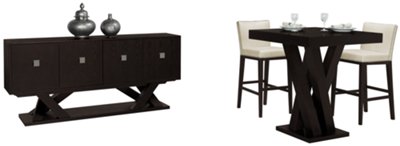 Madero White Pub Table & 2 Barstools