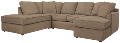 Express3 Lt Brown Microfiber Small Left Bumper Sectional