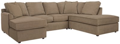 Express3 Lt Brown Microfiber Small Right Bumper Sectional