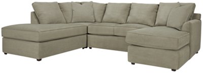 Express3 Lt Green Microfiber Small Left Bumper Sectional