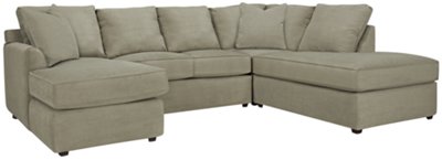 Express3 Lt Green Microfiber Small Right Bumper Sectional