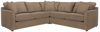 Express3 Lt Brown Microfiber Small Two-Arm Sectional