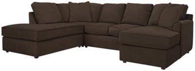 Dk Brown Microfiber Small Left Bumper Sectional