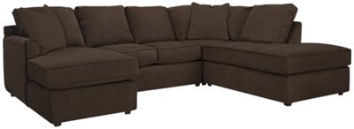 Dk Brown Microfiber Small Right Bumper Sectional