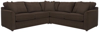 Dk Brown Microfiber Small Two-Arm Sectional