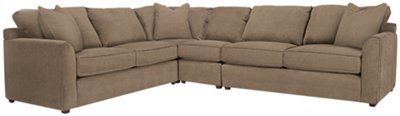 Express3 Lt Brown Microfiber Large Two-Arm Sectional
