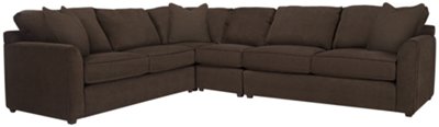 Dk Brown Microfiber Large Two-Arm Sectional