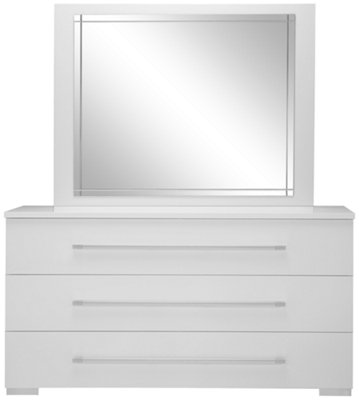 Dimora White Dresser & Mirror