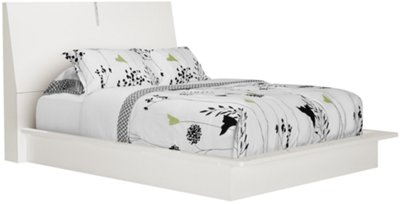 Dimora2 White Wood Platform Bed