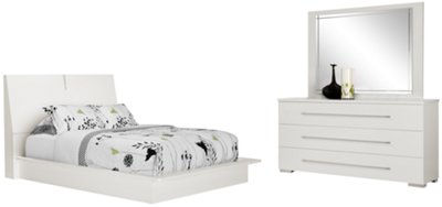 Dimora2 White Wood Platform Bedroom