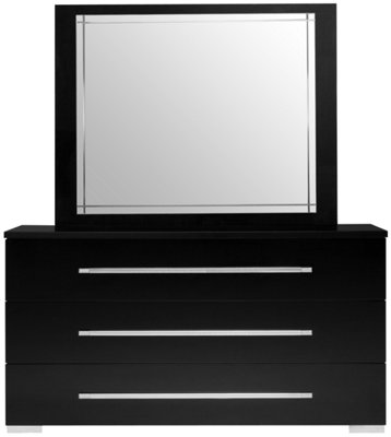 Dimora Black Dresser & Mirror