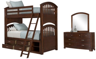 Kaya Mid Tone Bunkbed Storage Bedroom