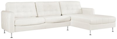 Darby White Bonded Leather Right Chaise Sectional
