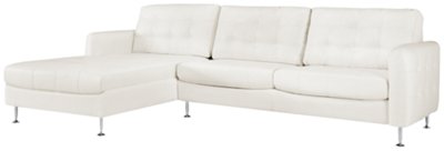 Darby White Bonded Leather Left Chaise Sectional
