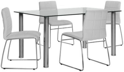 Napoli White Rectangular Table & 4 Chairs