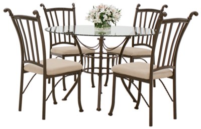 Denali Round Glass Table & 4 Chairs
