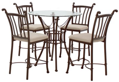 Denali Round Glass High Table & 2 Barstools