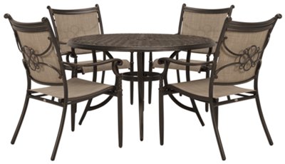 48" Round Table & 4 Sling Chairs