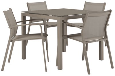 Khaki 36" Square Table & 4 Chairs