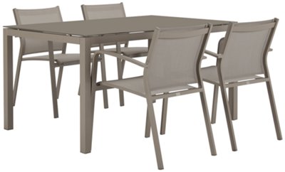 Khaki 60" Rectangular Table & 4 Chairs