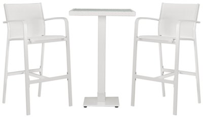 White Square Pub Table & 2 Barstools