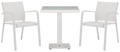 White 27" Square Table & 2 Chairs