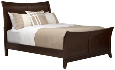 Dark Tone Sleigh Bed