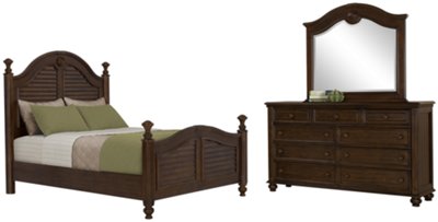 Claire Dark Tone Arched Dresser & Mirror