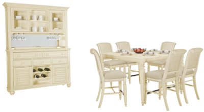 Claire White Woven High Dining Room