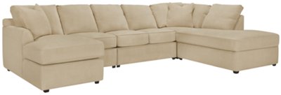 Lt Beige Microfiber Large Right Bumper Sectional
