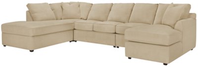 Lt Beige Microfiber Large Left Bumper Sectional