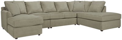 Express3 Lt Green Microfiber Large Right Bumper Sectional