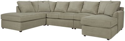 Express3 Lt Green Microfiber Large Left Bumper Sectional