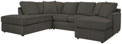 Dk Gray Microfiber Small Left Bumper Sectional