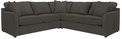 Dk Gray Microfiber Small Two-Arm Sectional