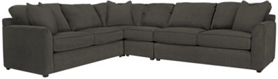 Dk Gray Microfiber Large Two-Arm Sectional