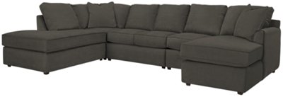 Dk Gray Microfiber Large Left Bumper Sectional