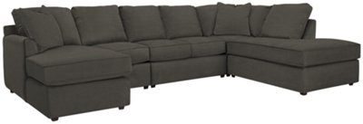 Dk Gray Microfiber Large Right Bumper Sectional