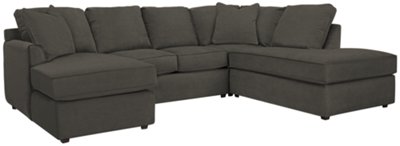Dk Gray Microfiber Small Right Bumper Sectional