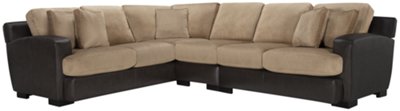 Bally2 Dk Taupe Microfiber Large Two-Arm Sectional